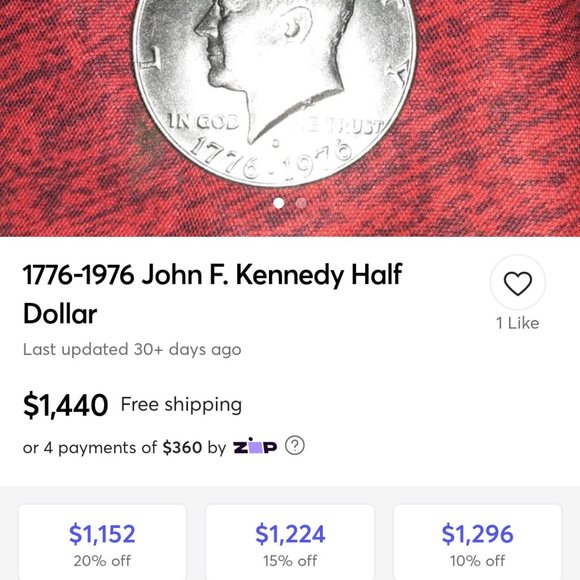 1776-1976 rare Kennedy half dollar coin - Picture 4 of 8